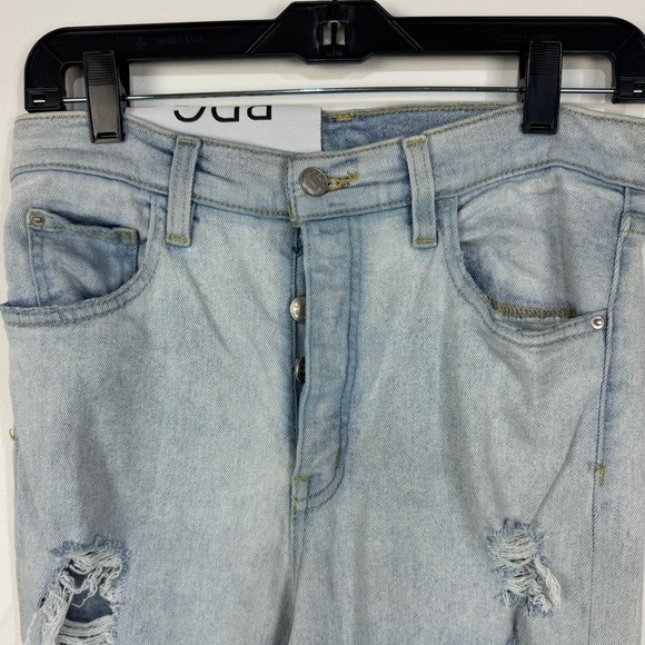 BDG Urban Outfitters Button Fly Light Wash Distressed Ripped High Rise Jeans - Picture 4 of 6